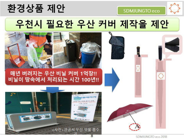 환경상품_ 우천시 재사용 가능한 우산 커버