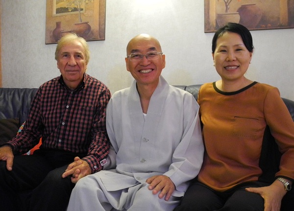 2014년 세계 100강 순회강연차 스위스를 방문하신 스님과 박향숙 님 부부