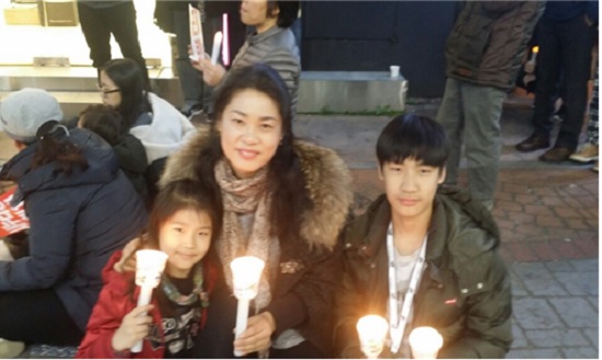 사랑하는 아이들과 시국대회 촛불집회.