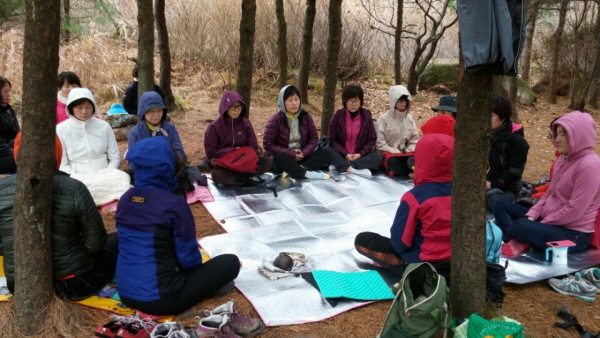 안개비 속에서 명상으로 선정에 든 고요한 시간
