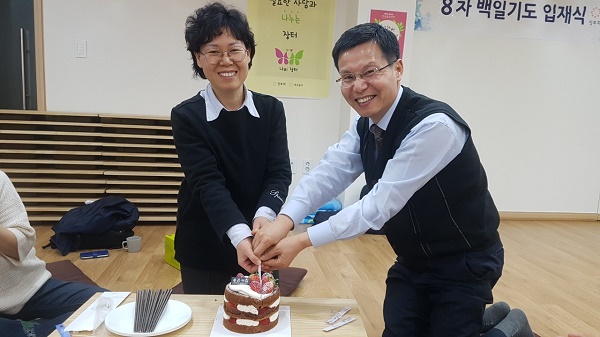  행복학교를 맡고 있는 박현진 님 & 강북법당에서 일요 법회, 거리 모금, 경전반 담당을 맡고 있는 이중인 님