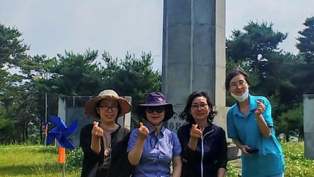 통일의병학교 갈무리 역사기행 (왼쪽부터 최평화, 양이정, 최주경, 손보형_진행자)