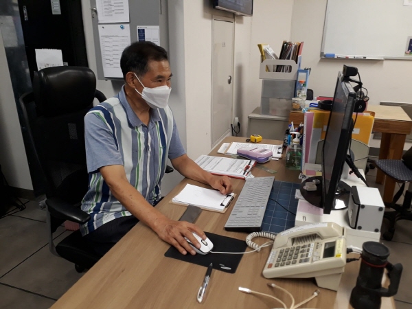 정토사회문화회관 지하 1층 방재실에서 