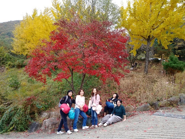 가을경전반 문경 특강 수련-도반들과 함께 아름다운 가을, 문경에서(맨 왼쪽이 김희란 님)